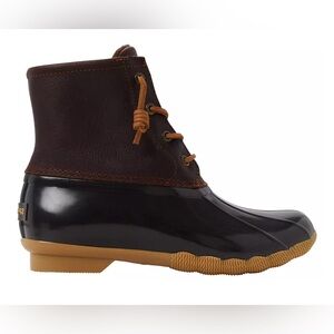 Sperry Saltwater Duck Waterproof Rubber Boot | Dark Brown | Women's Size 8.5